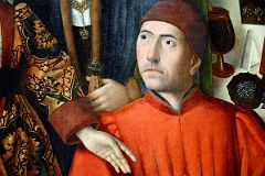 21C A Goldsmith in His Shop, Possibly Saint Eligius Close Up 2 - Petrus Christus 1449 - Robert Lehman Collection New York Metropolitan Museum Of Art.jpg